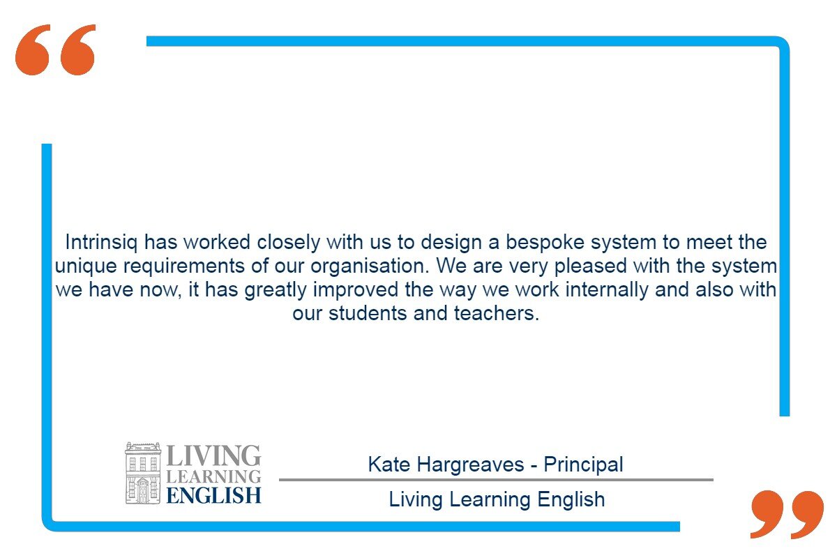 Testimonial quote from Kate Hargreaves, Living Learning English
